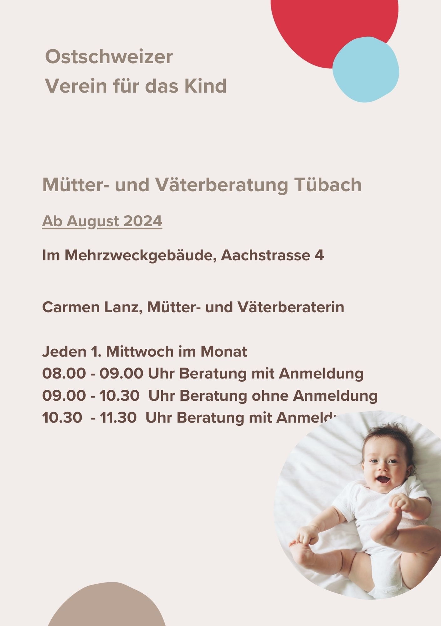 Beratung Frühe Kindheit / Mütter- und Väterberatung Tübach