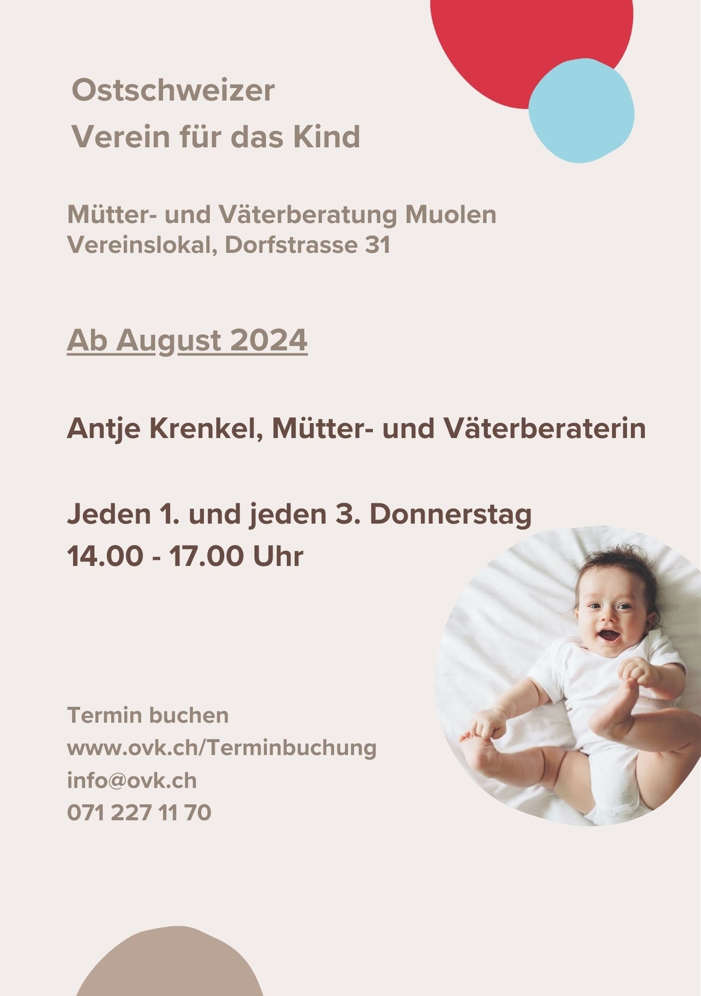 Beratung Frühe Kindheit / Mütter- und Väterberatung Muolen