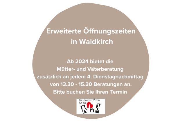 Erweiterte Öffnungszeiten in der Mütter- und Väterberatung Waldkirch